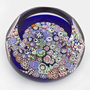 Farfalla Paperweight Deacons John Close Millefiori mit Fensterschliff JD 601