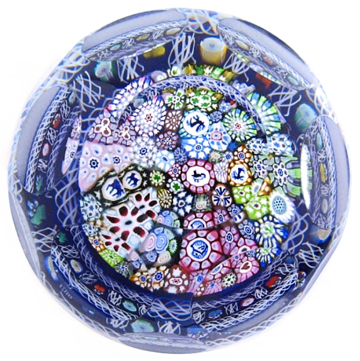 Farfalla Paperweight Deacons John Magnum Millefiori Pilz JD 1301