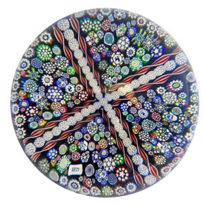 Farfalla Paperweight Deacons John Millefiori Cross JD 1428