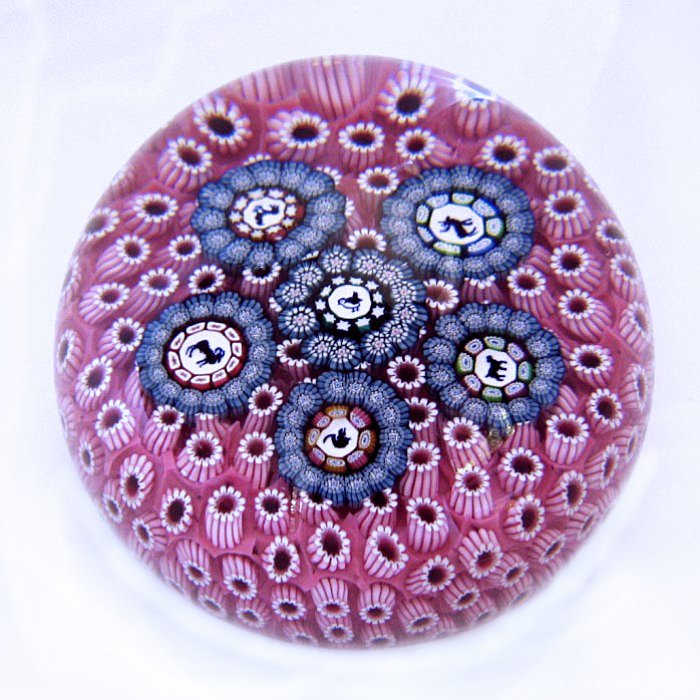 Farfalla Paperweight Deacons John Patterned Millefiori Carpet Ground JD 803