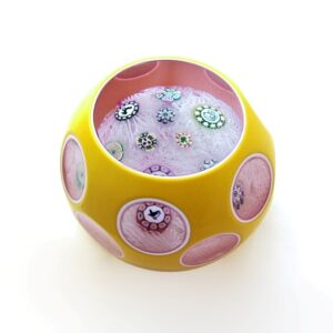 Farfalla Paperweight Deacons John Spaced Millefiori dreifaches Overlay JD 1307