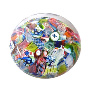 Farfalla Paperweight End of Day mit Silhouetten Cane 1016 SL