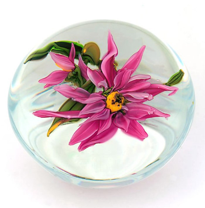 Farfalla Paperweight Federici Karen Rosa Dahlie KF 006
