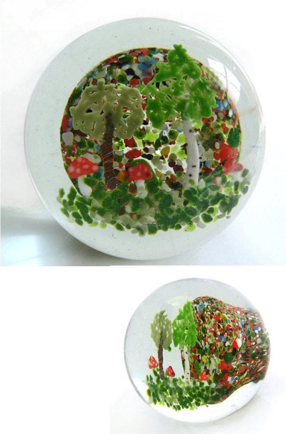 Farfalla Paperweight Fliegenpilze unter Birke BO 135