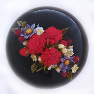 Farfalla Paperweight Graeber David Dunkelrote Rosen DG 007