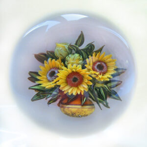 Farfalla Paperweight Graeber David Vase mit Sonnenblumen SST DG 004