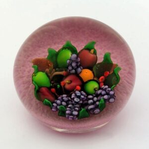 Farfalla Paperweight Holmes Peter Selkirk Glass Fruit Basket PH 002