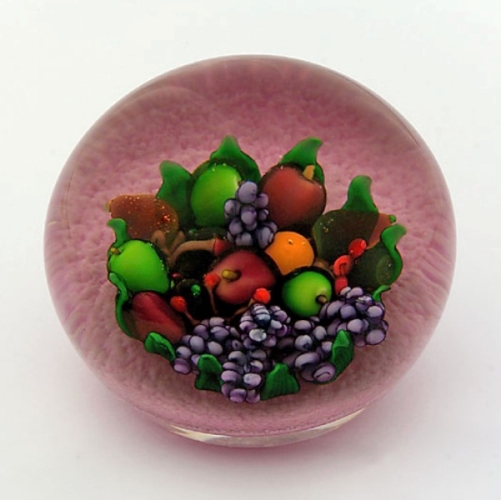 Farfalla Paperweight Holmes Peter Selkirk Glass Fruit Basket PH 002