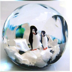 Farfalla Paperweight Holmes Peter Selkirk Glass Pinguin im Eis SK 084 1