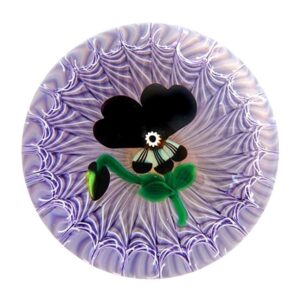 Farfalla Paperweight Holmes Peter Selkirk Glass Stiefmuetterchen Lace Koerbchen SK 084