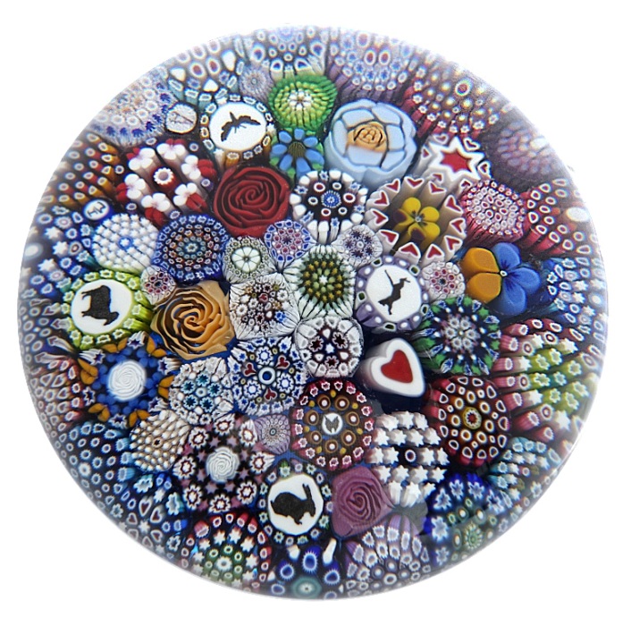 Farfalla Paperweight Hunter Mike Twists Glass Buntes Millefiori Silhouetten Canes II TW 1802