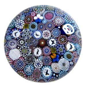 Farfalla Paperweight Hunter Mike Twists Glass Buntes Millefiori Silhouetten Canes IV TW 2004