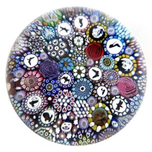 Farfalla Paperweight Hunter Mike Twists Glass Buntes Millefiori Silhouetten Canes V TW 2001