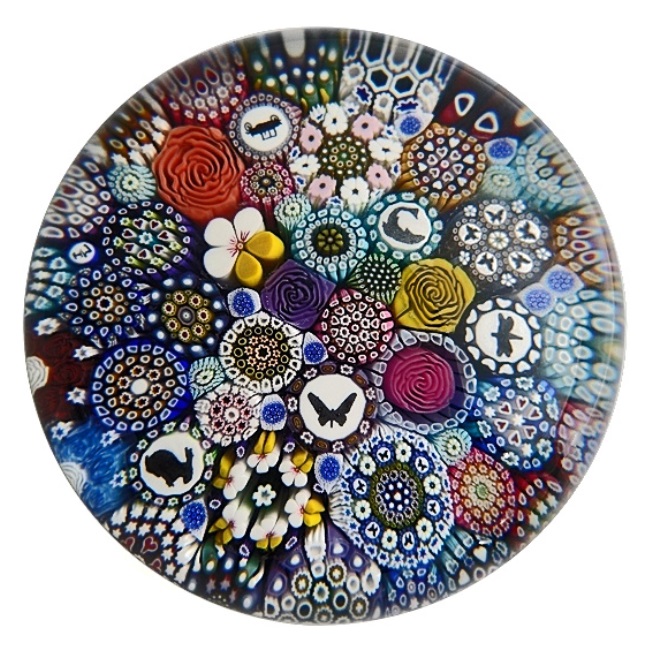 Farfalla Paperweight Hunter Mike Twists Glass Buntes Millefiori Silhouetten Canes TW 1908