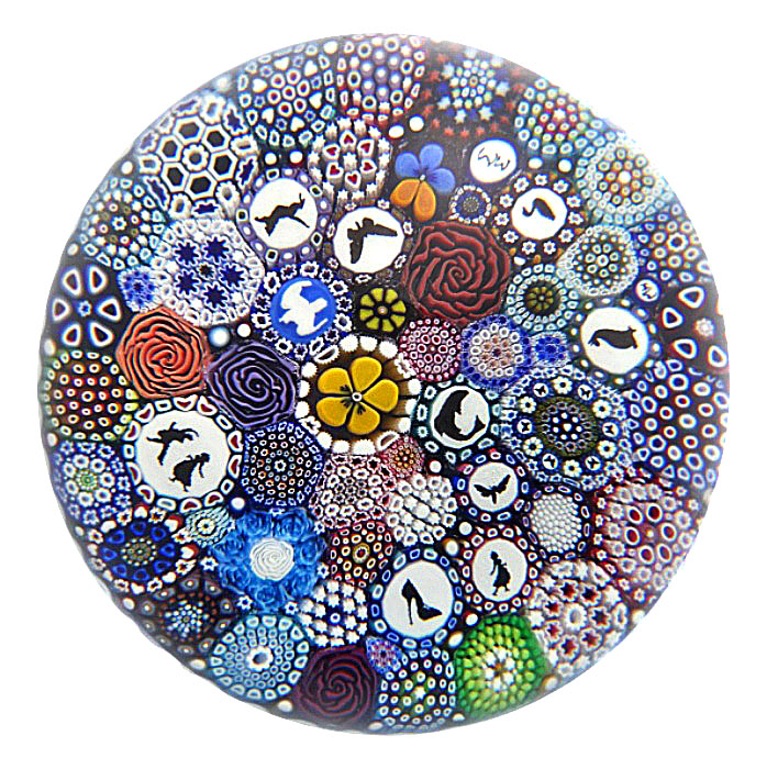 Farfalla Paperweight Hunter Mike Twists Glass Buntes Millefiori Silhouetten Canes TW 2302 1