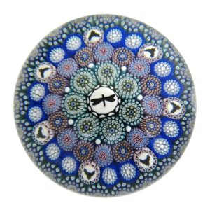 Farfalla Paperweight Hunter Mike Twists Glass Concentric Millefiori Libelle TW 141