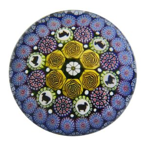 Farfalla Paperweight Hunter Mike Twists Glass Concentric Millefiori Schaf TW 142