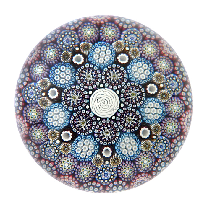 Farfalla Paperweight Hunter Mike Twists Glass Konzentrisches Millefiori Allison TW 2102