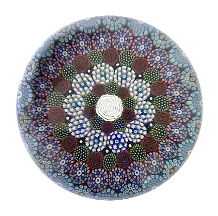 Farfalla Paperweight Hunter Mike Twists Glass Konzentrisches Millefiori Padraig TW 2103