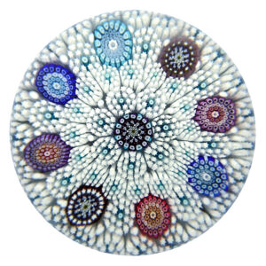 Farfalla Paperweight Hunter Mike Twists Glass Konzentrisches Millefiori TW 2025