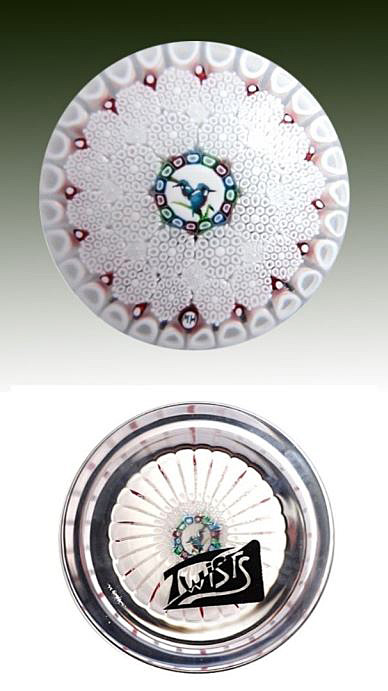 Farfalla Paperweight Hunter Mike Twists Glass Lovebirds I Miniatur TW 2201