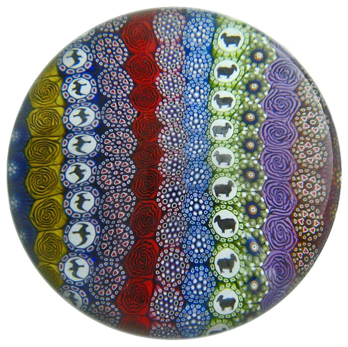 Farfalla Paperweight Hunter Mike Twists Glass Magnum Patterend Millefiori TW 145