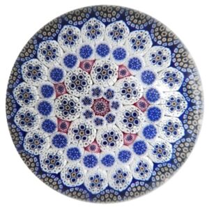 Farfalla Paperweight Hunter Mike Twists Glass Millefiori Rosette TW 1907