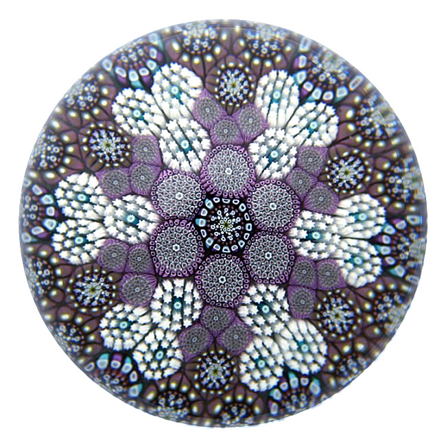 Farfalla Paperweight Hunter Mike Twists Glass Patterned Millefiori TW 2028