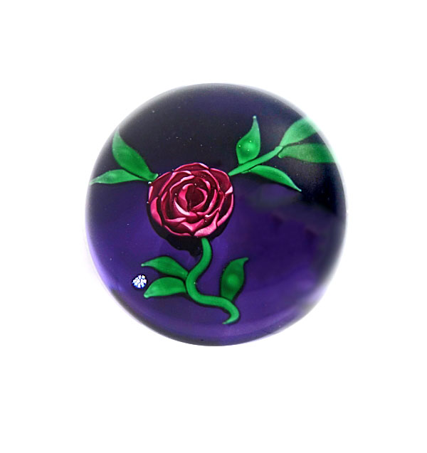 Farfalla Paperweight Jay Glass John Deacons Allan Scott A Thousand Petal Rose JaG 079