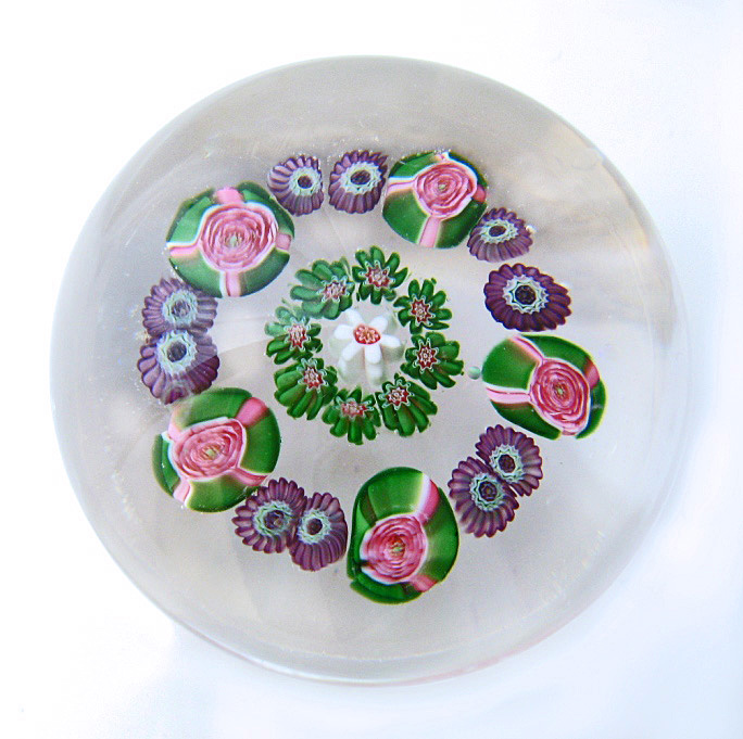 Farfalla Paperweight Konzentrisches Millefiori 0909 CL