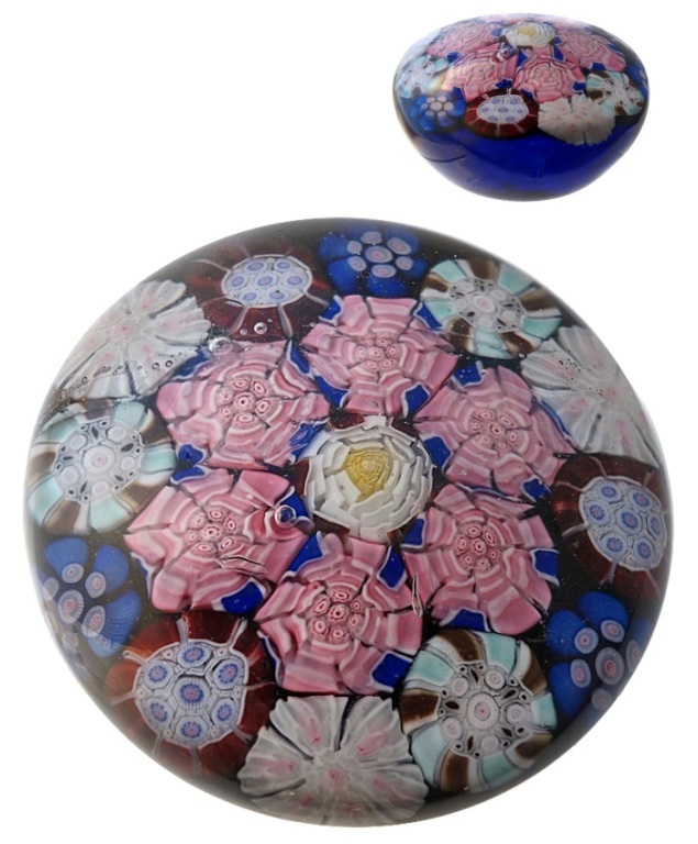 Farfalla Paperweight Konzentrisches Millefiori 1801 DyCW