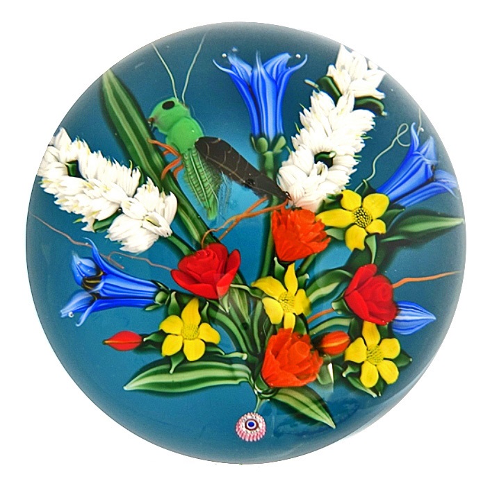 Farfalla Paperweight Loesel Richard Grashuepfer Heuschrecke Grasshopper RL 2211