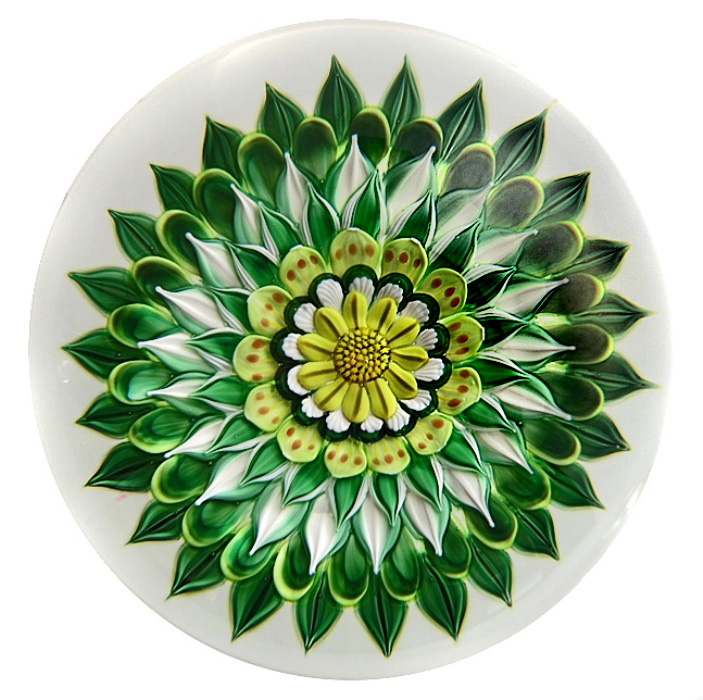 Farfalla Paperweight Loesel Richard Mandala gruen RL 2203
