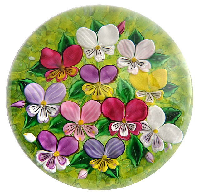 Farfalla Paperweight Loesel Richard Pansy Stiefmuetterchen Pensées RL 2603