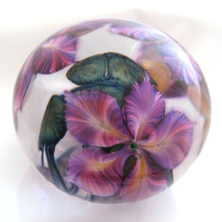 Farfalla Paperweight Lotton David Malvenfarbige Clematis 185 Dv