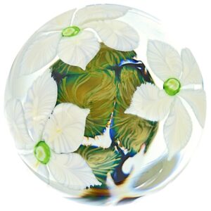Farfalla Paperweight Lotton David Weisse Clematis 213 Dv
