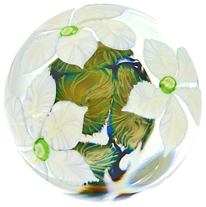 Farfalla Paperweight Lotton David Weisse Clematis 213 Dv