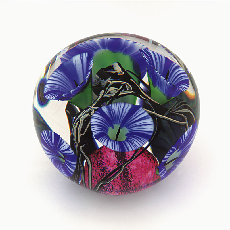 Farfalla Paperweight Lotton Jeremiah Blue Morning Glory 179 Je