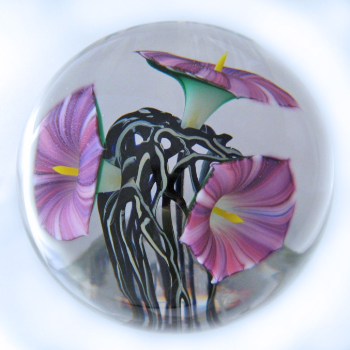 Farfalla Paperweight Lotton Jeremiah Purple Morning Glory 184 Je