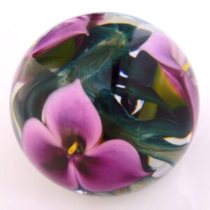Farfalla Paperweight Lotton Studio Dreimasterblume lila 194 LoSt