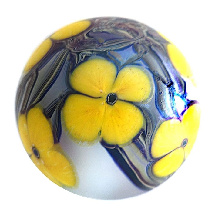 Farfalla Paperweight Lotton Studio Leuchtend gelbe Blueten 231 LoSt