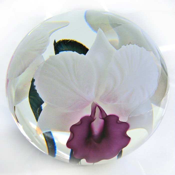 Farfalla Paperweight Lotton Studio Orchidee White Lady 198 LoSt