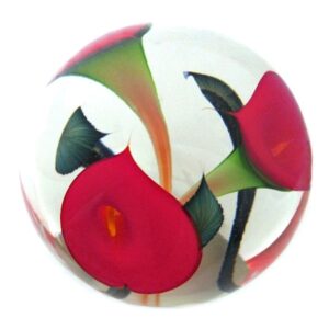 Farfalla Paperweight Lotton Studio Rote Anthurien 199 LoSt