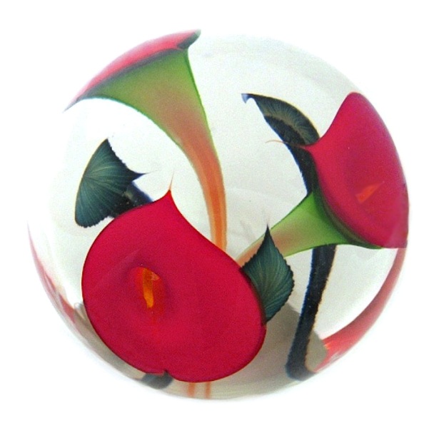 Farfalla Paperweight Lotton Studio Rote Anthurien 199 LoSt
