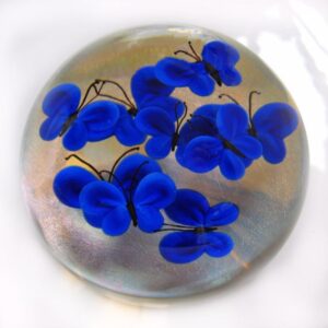 Farfalla Paperweight Lundberg Steven Der blaue Schmetterlingsschwarm LS 802