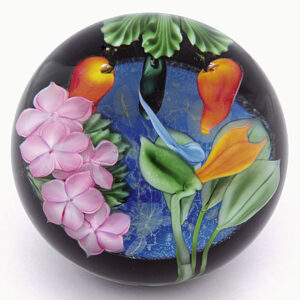 Farfalla Paperweight Lundberg Studios Blue Moon over Kauai LS 186