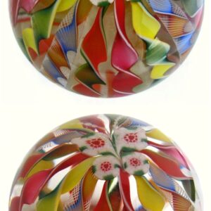 Farfalla Paperweight Lundberg Studios Crown und Schmetterling LS AA 020