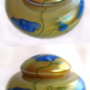 Farfalla Paperweight Lundberg Studios Dose Blaue Wicken LS 416D