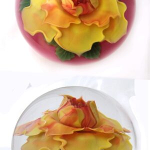 Farfalla Paperweight Lundberg Studios Goldene Rose LS 183M