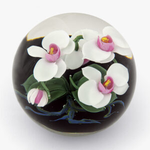 Farfalla Paperweight Lundberg Studios Nachtfalterorchidee LS 178